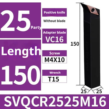 2027-CNC tool holder SVQCR/L1212H11 ordinary lathe frame tool 117.5° diamond cylindrical turning tool holder Shandong Denso Pricision Tools Co.,Ltd.