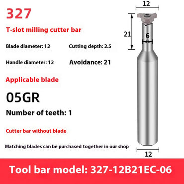 2062-Small diameter T-shaped milling cutter rod T-shaped groove milling cutter groove milling cutter inner hole groove milling cutter large cutting deep groove cutter 05GR 07GR Shandong Denso Pricision Tools Co.,Ltd.