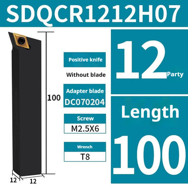 2032-CNC tool holder screws 107.5°SDQCR1616H11 outer circular end face share DCMT11 Shandong Denso Pricision Tools Co.,Ltd.
