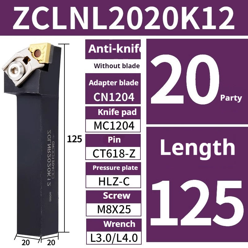 2004-External cylindrical tool bar 95 degree turning tool diamond blade machine clamp tool handle ZCLNR/ZCLNL