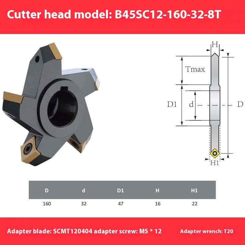 2086-Internal and external chamfering disc milling cutter head 45 degree positive and negative dovetail V-groove chamfering cutter head side milling upper and lower chamfering cutterhead Shandong Denso Pricision Tools Co.,Ltd.