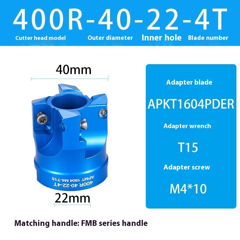 2084-Aluminum cutterhead fast feed flying cutterhead milling cutterhead right angle 45 degree milling cutterhead round nose milling cutterhead 400RKM12 Shandong Denso Pricision Tools Co.,Ltd.