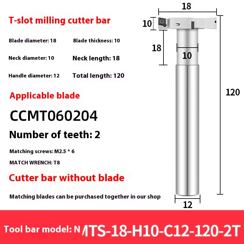 2064-T-slot milling cutter rod CNC slotting HTS three-edged machining center numerical control T-slot milling cutter rod thickness 6 8 10 12 Shandong Denso Pricision Tools Co.,Ltd.