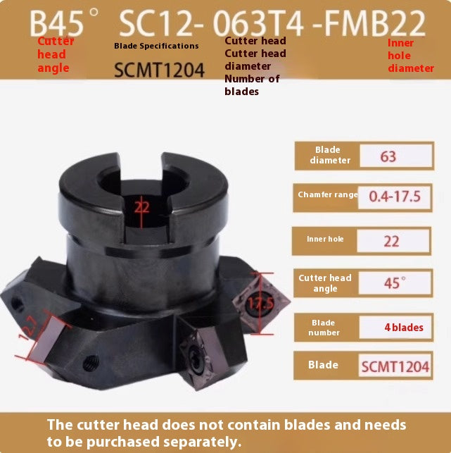 2086-Internal and external chamfering disc milling cutter head 45 degree positive and negative dovetail V-groove chamfering cutter head side milling upper and lower chamfering cutterhead Shandong Denso Pricision Tools Co.,Ltd.