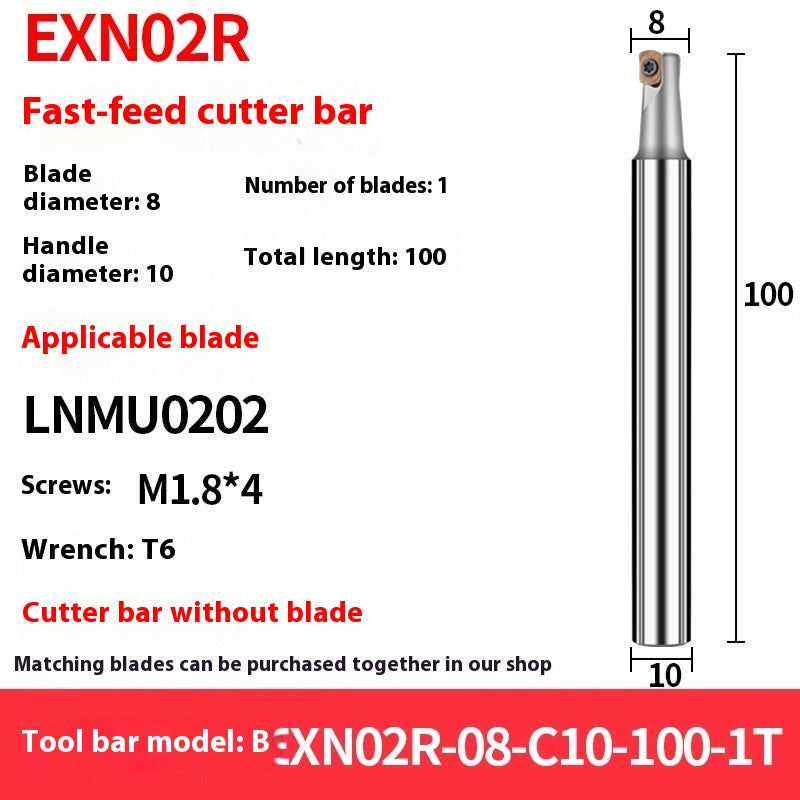 2069-EXN02R Small-diameter fast-feed milling cutter bar machining center double-sided LNMU0202 small diameter rough cutter holder is shock-resistant Shandong Denso Pricision Tools Co.,Ltd.