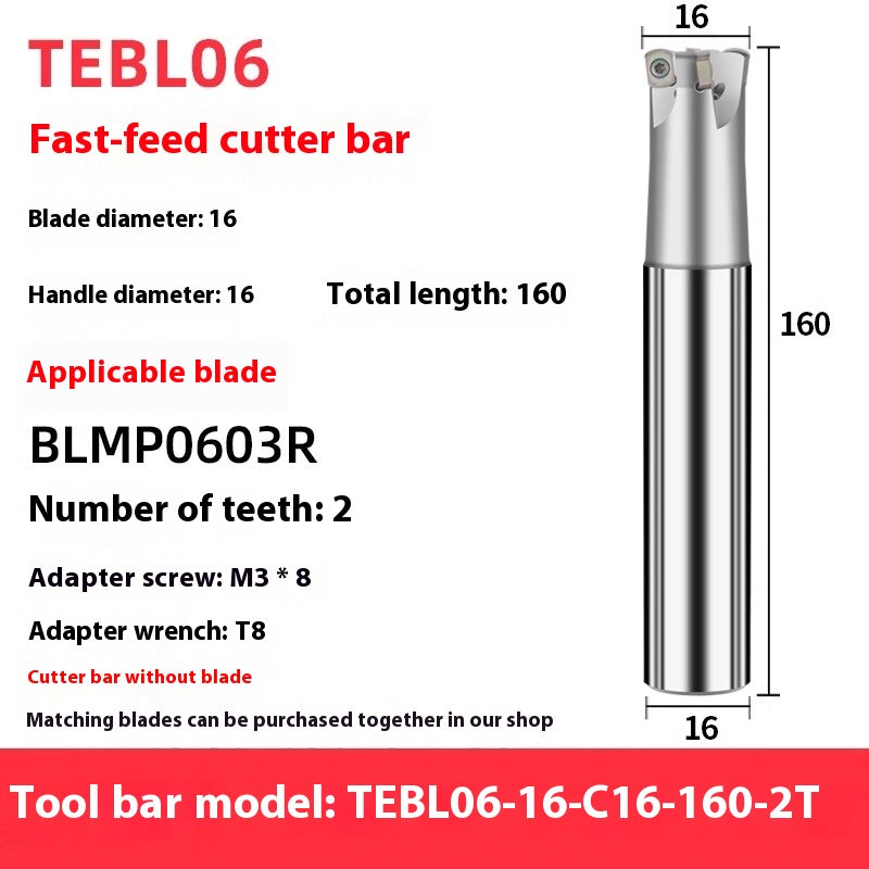 2070-TEBL06 Fast Forward Milling Cutter Bar BLMP0603 Milling Insert CNC High Speed Roughing Cutter Head Shandong Denso Pricision Tools Co.,Ltd.