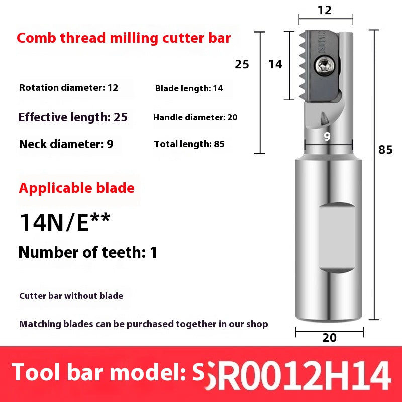2060-SR00 machining center, thread milling shank, internal and external thread, comb shank, milling shank, lengthened single edge, double edge Shandong Denso Pricision Tools Co.,Ltd.