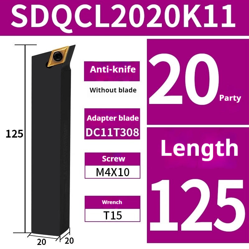 2032-CNC tool holder screws 107.5°SDQCR1616H11 outer circular end face share DCMT11 Shandong Denso Pricision Tools Co.,Ltd.