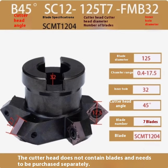 2086-Internal and external chamfering disc milling cutter head 45 degree positive and negative dovetail V-groove chamfering cutter head side milling upper and lower chamfering cutterhead Shandong Denso Pricision Tools Co.,Ltd.