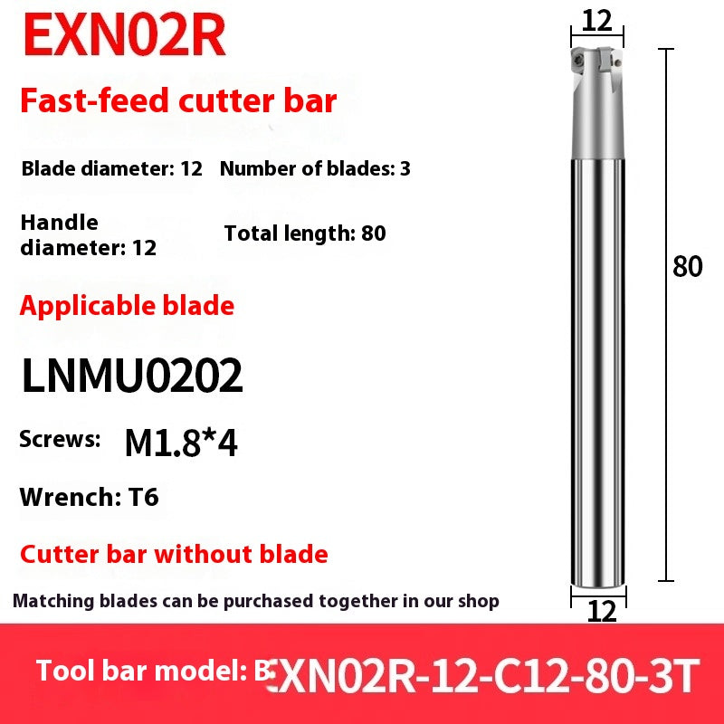 2069-EXN02R Small-diameter fast-feed milling cutter bar machining center double-sided LNMU0202 small diameter rough cutter holder is shock-resistant Shandong Denso Pricision Tools Co.,Ltd.