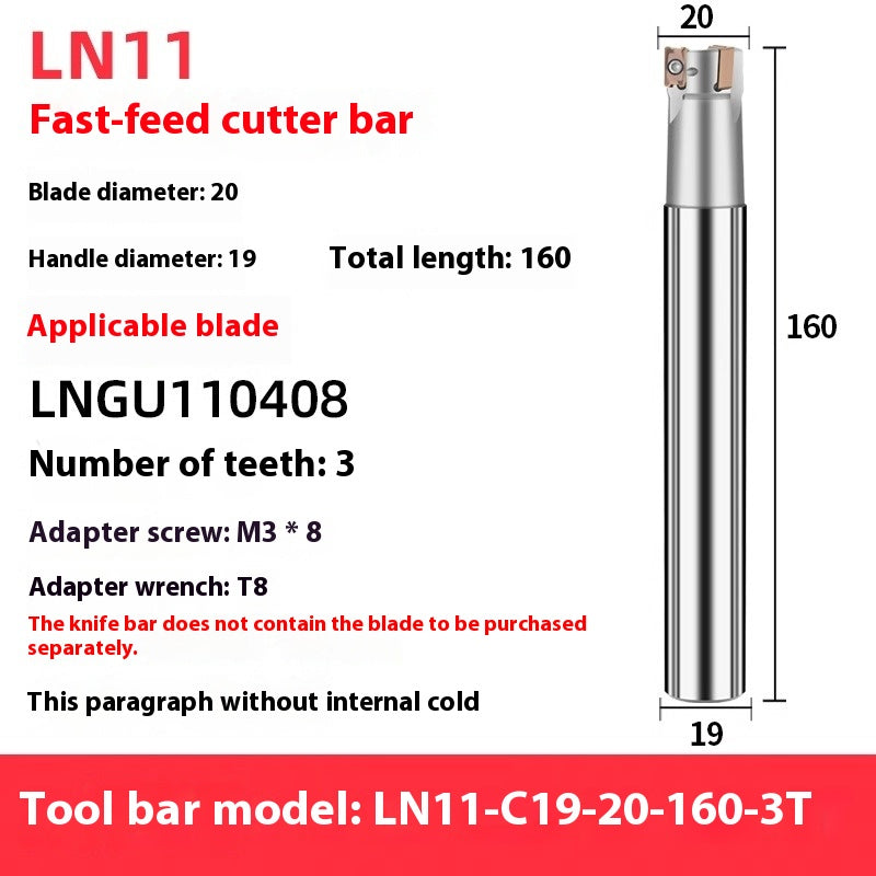 2068-M4 right-angle fast feed milling cutter shank LN11 square shoulder internal coolant cutter shank LNPU110408 milling inserts Shandong Denso Pricision Tools Co.,Ltd.