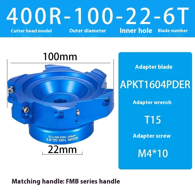 2084-Aluminum cutterhead fast feed flying cutterhead milling cutterhead right angle 45 degree milling cutterhead round nose milling cutterhead 400RKM12 Shandong Denso Pricision Tools Co.,Ltd.