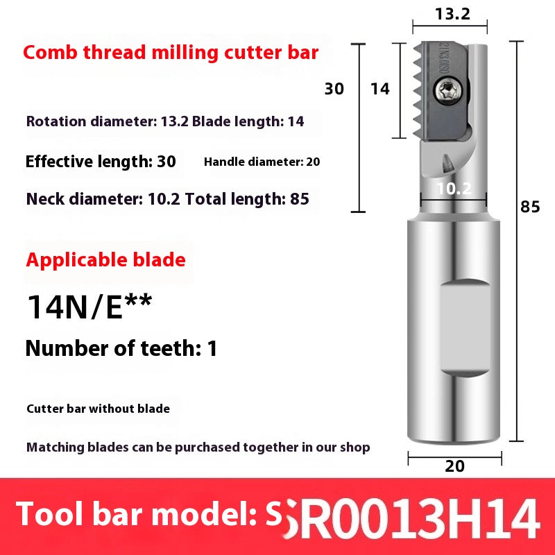 2060-SR00 machining center, thread milling shank, internal and external thread, comb shank, milling shank, lengthened single edge, double edge Shandong Denso Pricision Tools Co.,Ltd.