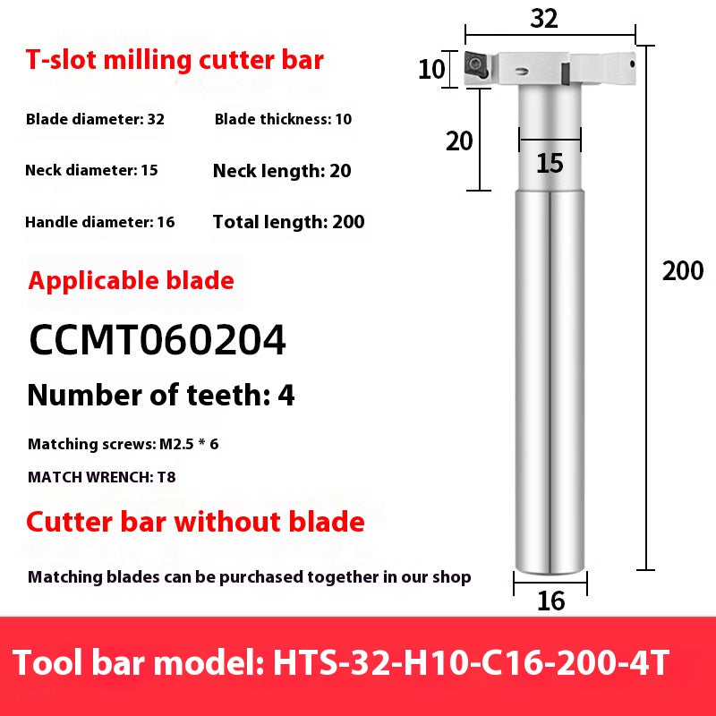 2064-T-slot milling cutter rod CNC slotting HTS three-edged machining center numerical control T-slot milling cutter rod thickness 6 8 10 12 Shandong Denso Pricision Tools Co.,Ltd.