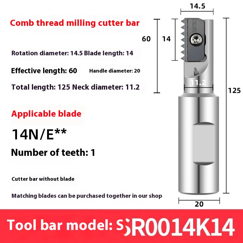 2060-SR00 machining center, thread milling shank, internal and external thread, comb shank, milling shank, lengthened single edge, double edge Shandong Denso Pricision Tools Co.,Ltd.
