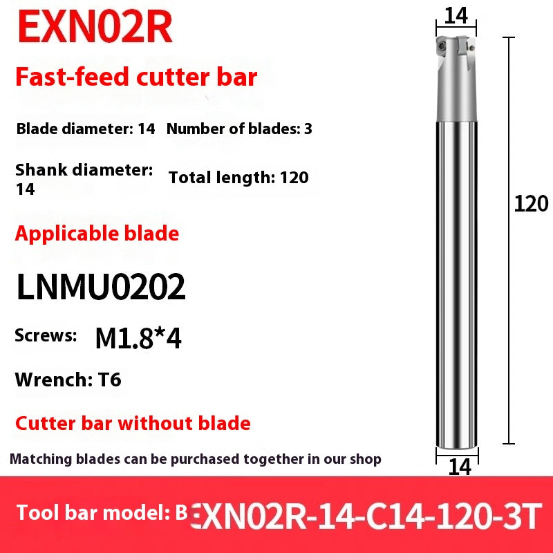 2069-EXN02R Small-diameter fast-feed milling cutter bar machining center double-sided LNMU0202 small diameter rough cutter holder is shock-resistant Shandong Denso Pricision Tools Co.,Ltd.