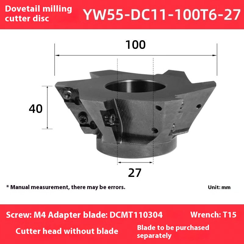 2088-CNC dovetail slotting cutterhead DCWR cleaning dovetail V-slot milling cutter disc TCWR inner hole dovetail cutterhead 55 degrees 60 Shandong Denso Pricision Tools Co.,Ltd.