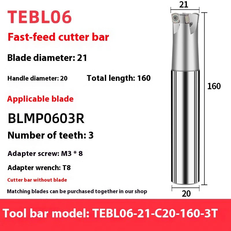 2070-TEBL06 Fast Forward Milling Cutter Bar BLMP0603 Milling Insert CNC High Speed Roughing Cutter Head Shandong Denso Pricision Tools Co.,Ltd.