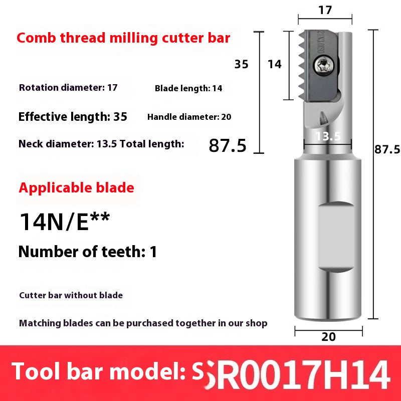 2060-SR00 machining center, thread milling shank, internal and external thread, comb shank, milling shank, lengthened single edge, double edge Shandong Denso Pricision Tools Co.,Ltd.