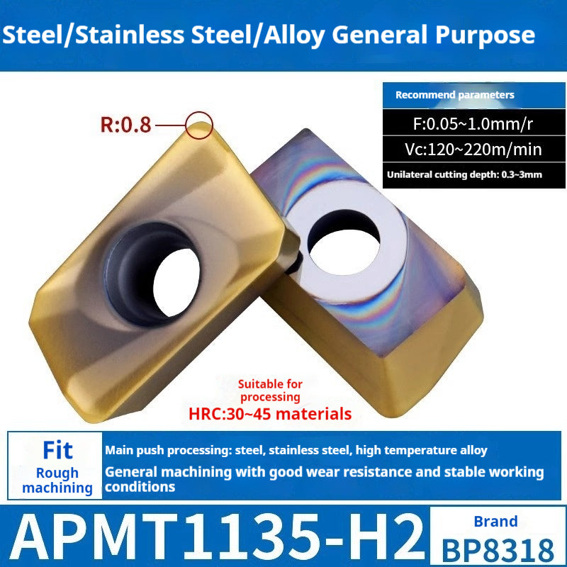 2037-CNC milling cutter APMT1135 special carbide 1604 milling cutter for cast iron r0.8 rough milling coated inserts Shandong Denso Pricision Tools Co.,Ltd.