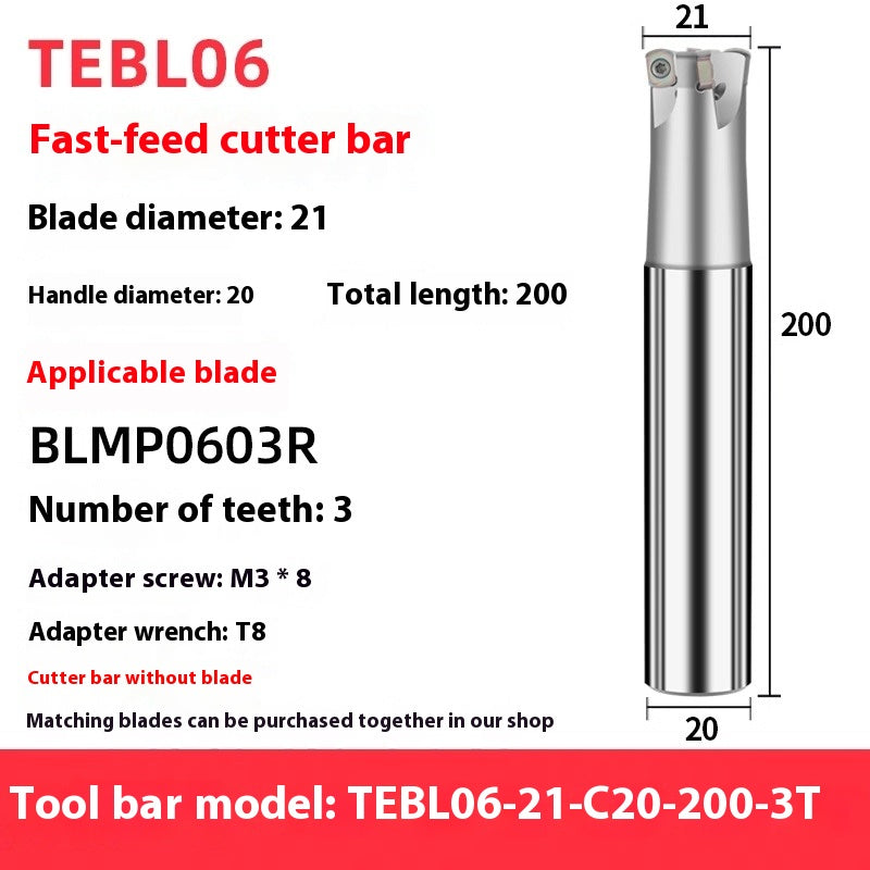 2070-TEBL06 Fast Forward Milling Cutter Bar BLMP0603 Milling Insert CNC High Speed Roughing Cutter Head Shandong Denso Pricision Tools Co.,Ltd.