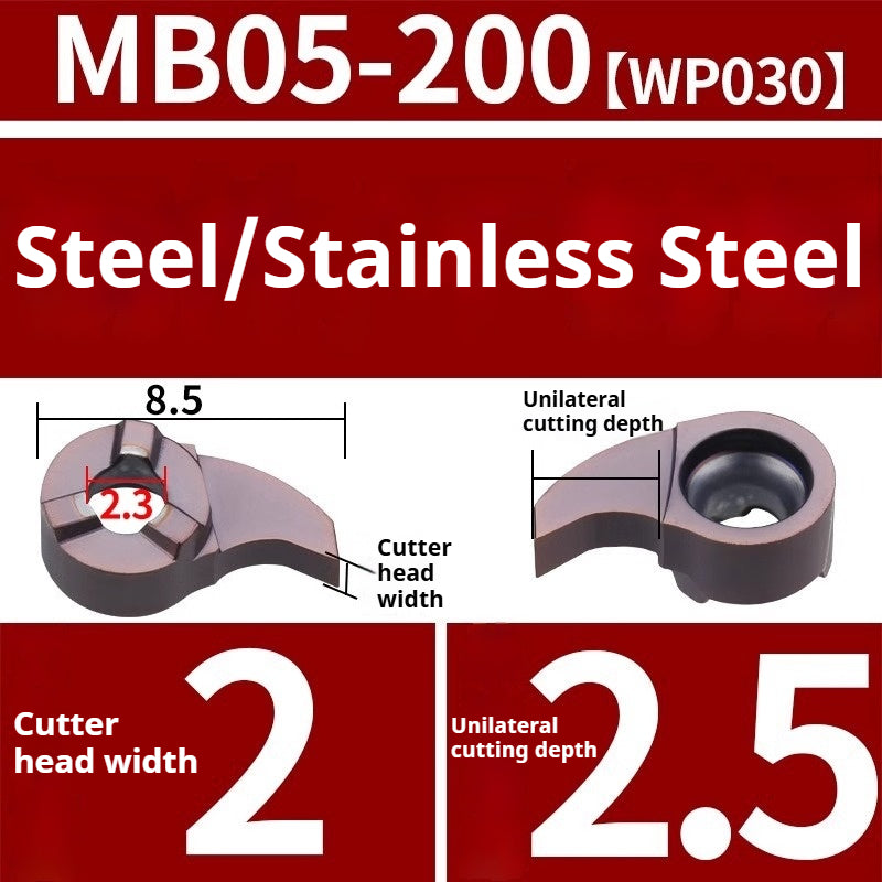 1008-CNC Bore Deep Grooving Inserts Small Hole Grooving Comma Inserts Insert Bar MB-05GR/07GR/09GR Rounded Corner Shandong Denso Pricision Tools Co.,Ltd.