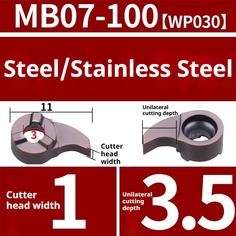 1008-CNC Bore Deep Grooving Inserts Small Hole Grooving Comma Inserts Insert Bar MB-05GR/07GR/09GR Rounded Corner Shandong Denso Pricision Tools Co.,Ltd.