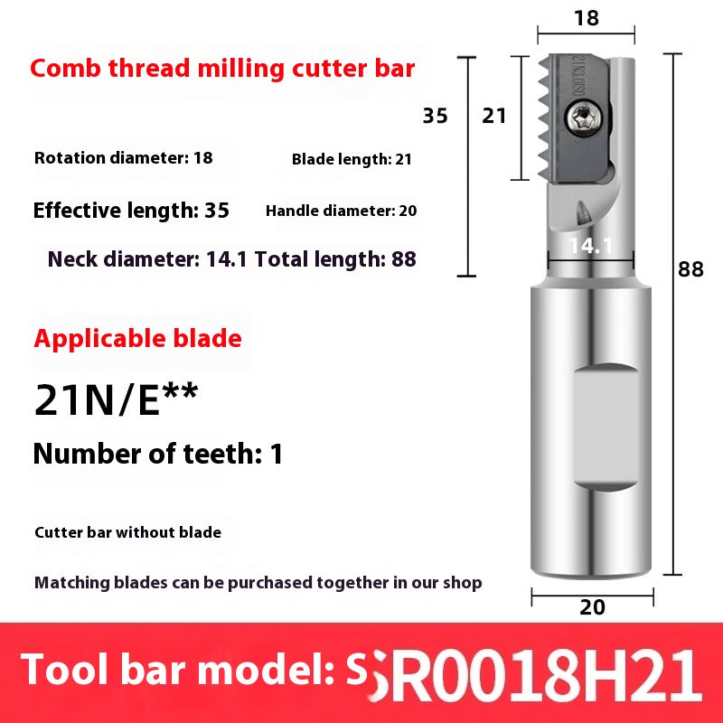 2060-SR00 machining center, thread milling shank, internal and external thread, comb shank, milling shank, lengthened single edge, double edge Shandong Denso Pricision Tools Co.,Ltd.