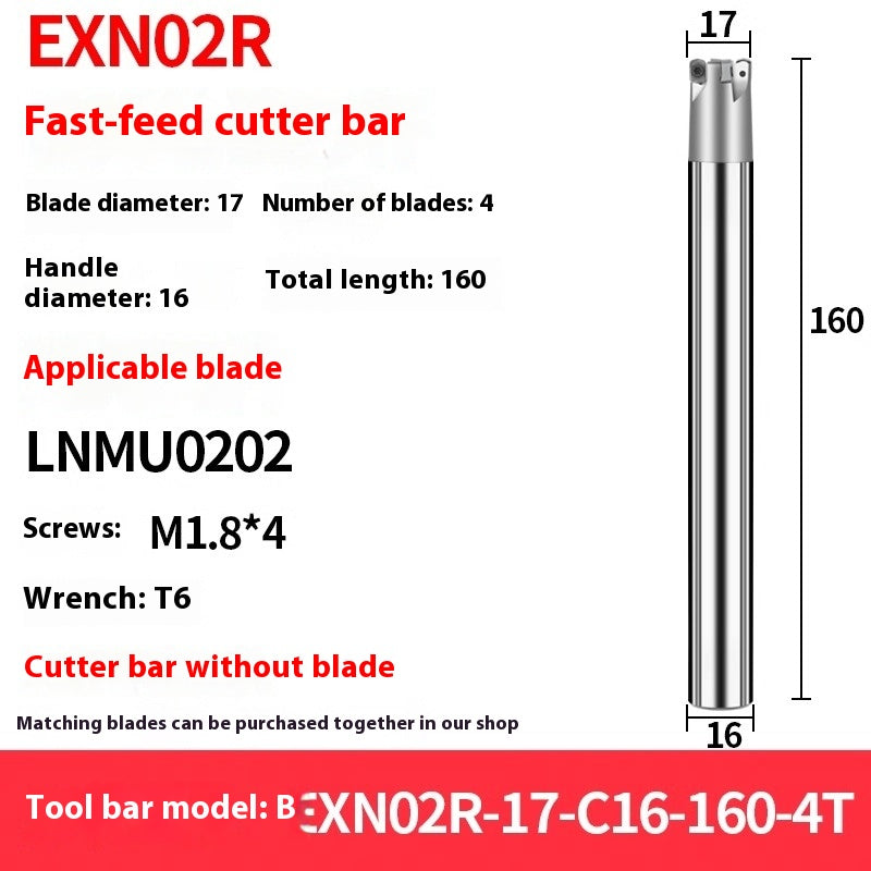 2069-EXN02R Small-diameter fast-feed milling cutter bar machining center double-sided LNMU0202 small diameter rough cutter holder is shock-resistant Shandong Denso Pricision Tools Co.,Ltd.