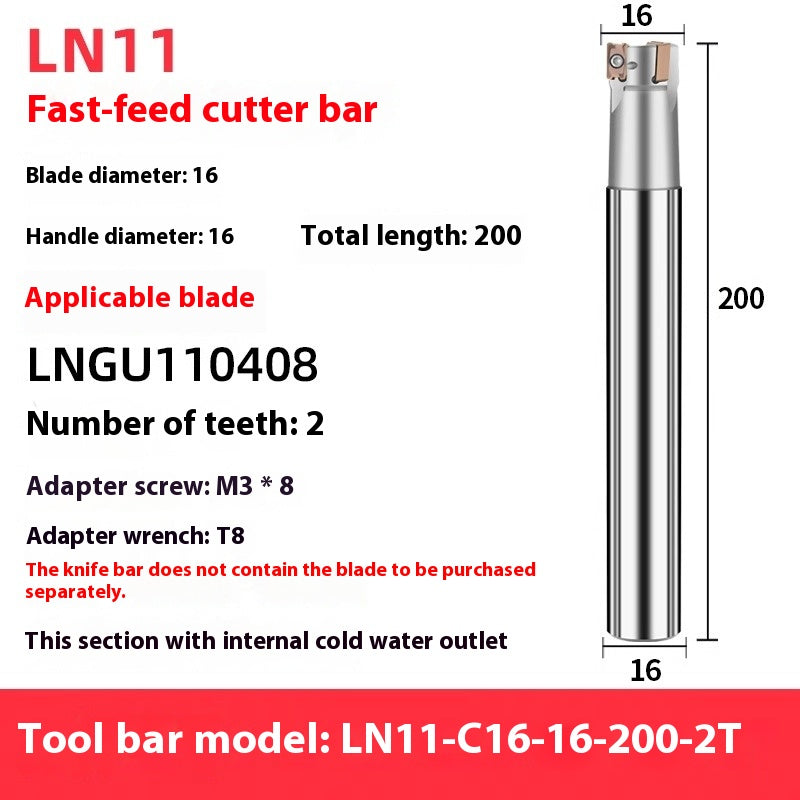 2068-M4 right-angle fast feed milling cutter shank LN11 square shoulder internal coolant cutter shank LNPU110408 milling inserts Shandong Denso Pricision Tools Co.,Ltd.
