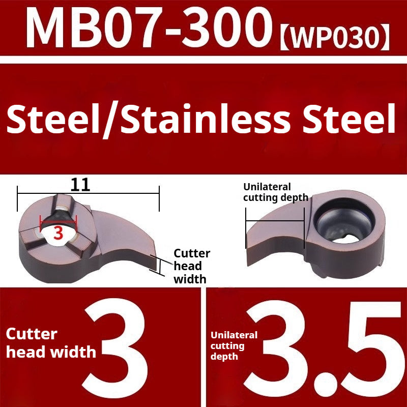 1008-CNC Bore Deep Grooving Inserts Small Hole Grooving Comma Inserts Insert Bar MB-05GR/07GR/09GR Rounded Corner Shandong Denso Pricision Tools Co.,Ltd.