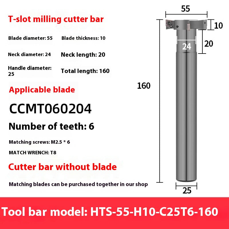 2064-T-slot milling cutter rod CNC slotting HTS three-edged machining center numerical control T-slot milling cutter rod thickness 6 8 10 12 Shandong Denso Pricision Tools Co.,Ltd.