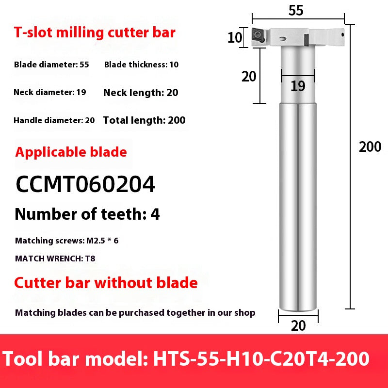 2064-T-slot milling cutter rod CNC slotting HTS three-edged machining center numerical control T-slot milling cutter rod thickness 6 8 10 12 Shandong Denso Pricision Tools Co.,Ltd.