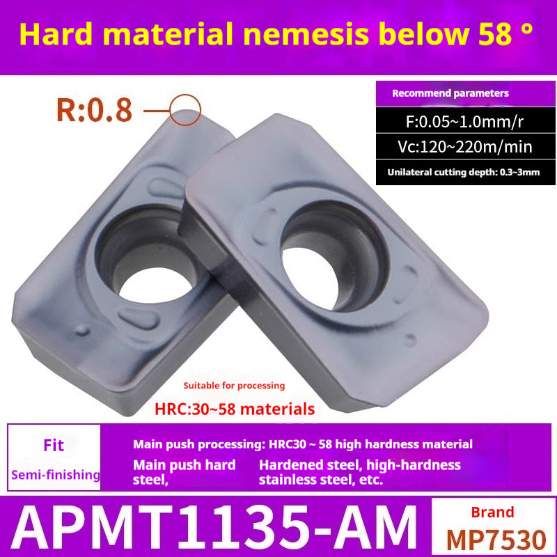 2037-CNC milling cutter APMT1135 special carbide 1604 milling cutter for cast iron r0.8 rough milling coated inserts Shandong Denso Pricision Tools Co.,Ltd.