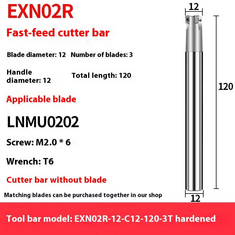 2069-EXN02R Small-diameter fast-feed milling cutter bar machining center double-sided LNMU0202 small diameter rough cutter holder is shock-resistant Shandong Denso Pricision Tools Co.,Ltd.