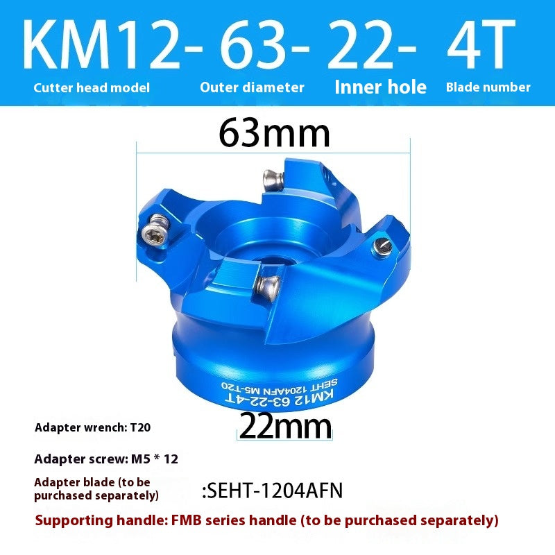 2084-Aluminum cutterhead fast feed flying cutterhead milling cutterhead right angle 45 degree milling cutterhead round nose milling cutterhead 400RKM12 Shandong Denso Pricision Tools Co.,Ltd.