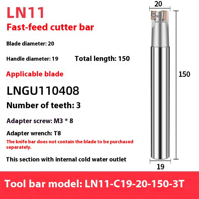 2068-M4 right-angle fast feed milling cutter shank LN11 square shoulder internal coolant cutter shank LNPU110408 milling inserts Shandong Denso Pricision Tools Co.,Ltd.