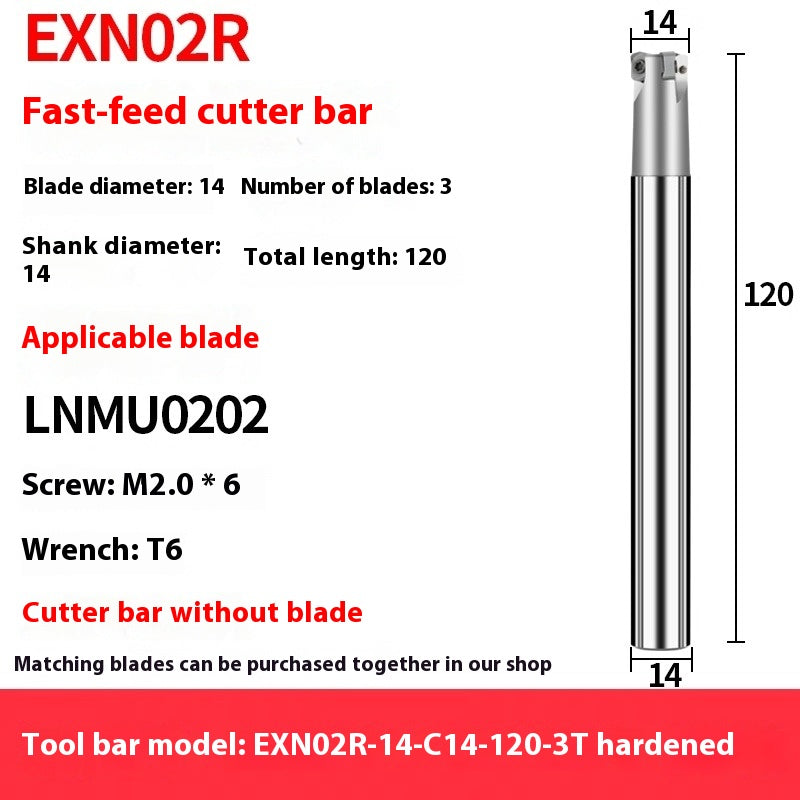 2069-EXN02R Small-diameter fast-feed milling cutter bar machining center double-sided LNMU0202 small diameter rough cutter holder is shock-resistant Shandong Denso Pricision Tools Co.,Ltd.