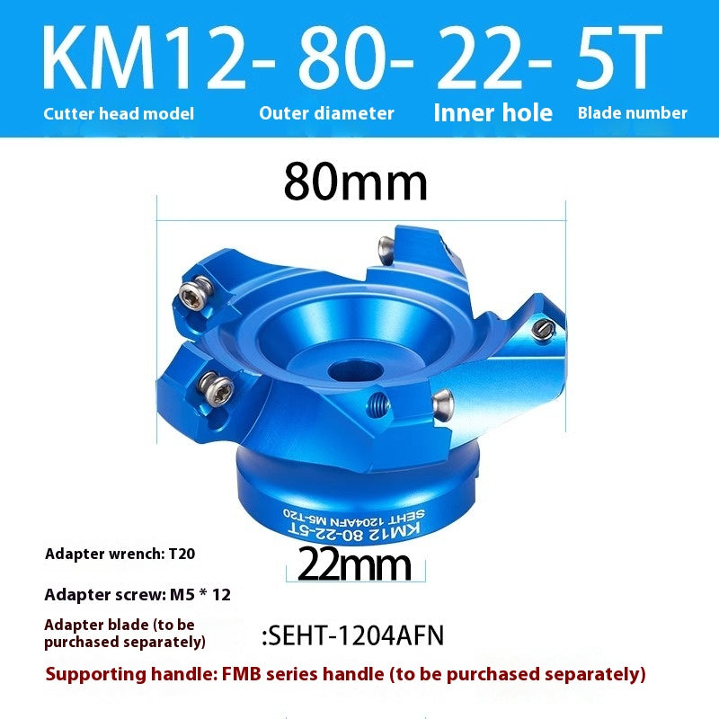 2084-Aluminum cutterhead fast feed flying cutterhead milling cutterhead right angle 45 degree milling cutterhead round nose milling cutterhead 400RKM12 Shandong Denso Pricision Tools Co.,Ltd.