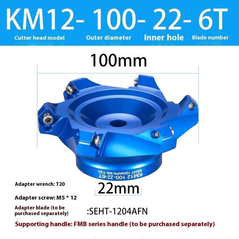 2084-Aluminum cutterhead fast feed flying cutterhead milling cutterhead right angle 45 degree milling cutterhead round nose milling cutterhead 400RKM12 Shandong Denso Pricision Tools Co.,Ltd.