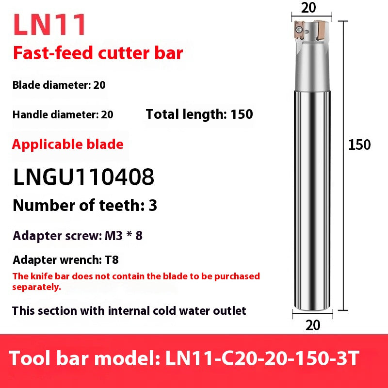 2068-M4 right-angle fast feed milling cutter shank LN11 square shoulder internal coolant cutter shank LNPU110408 milling inserts Shandong Denso Pricision Tools Co.,Ltd.