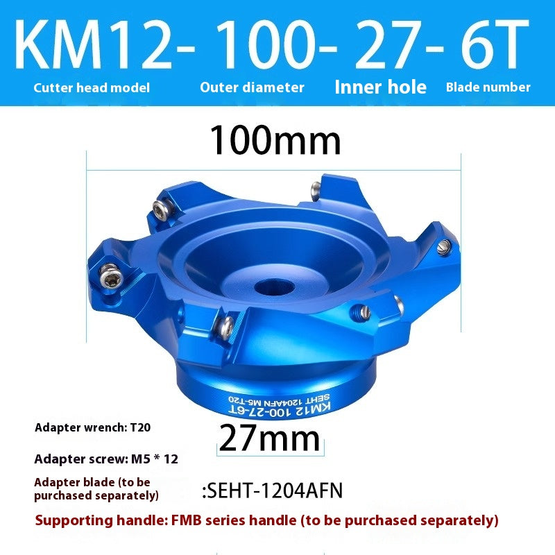 2084-Aluminum cutterhead fast feed flying cutterhead milling cutterhead right angle 45 degree milling cutterhead round nose milling cutterhead 400RKM12 Shandong Denso Pricision Tools Co.,Ltd.