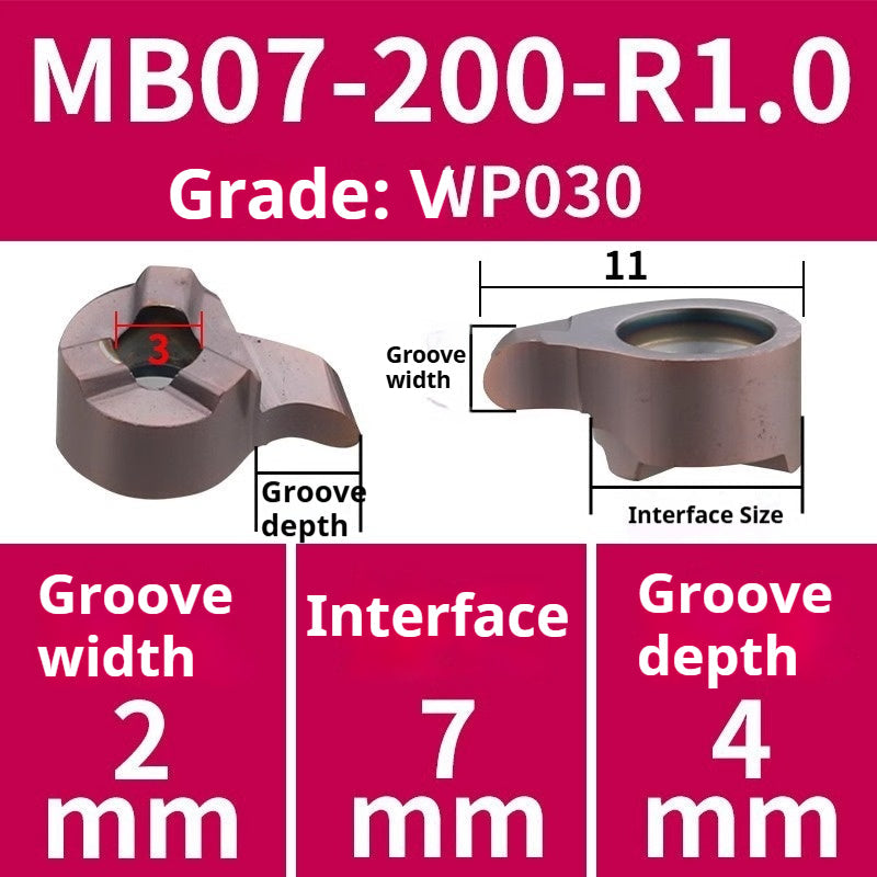 1008-CNC Bore Deep Grooving Inserts Small Hole Grooving Comma Inserts Insert Bar MB-05GR/07GR/09GR Rounded Corner Shandong Denso Pricision Tools Co.,Ltd.