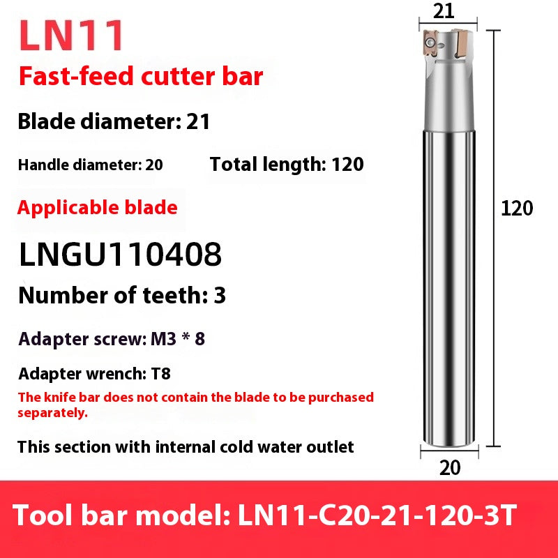 2068-M4 right-angle fast feed milling cutter shank LN11 square shoulder internal coolant cutter shank LNPU110408 milling inserts Shandong Denso Pricision Tools Co.,Ltd.