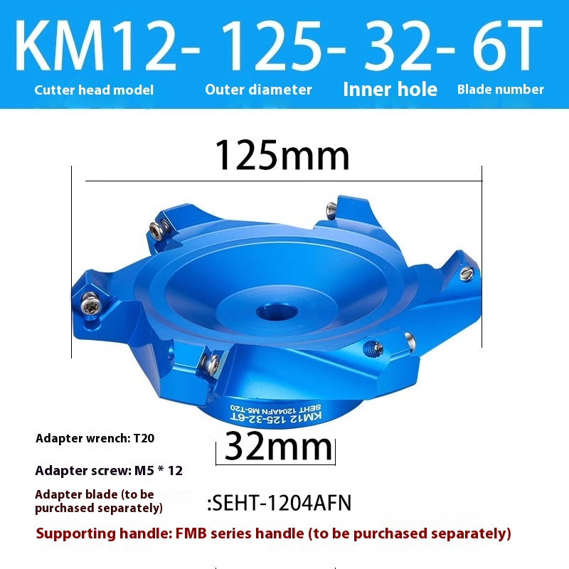 2084-Aluminum cutterhead fast feed flying cutterhead milling cutterhead right angle 45 degree milling cutterhead round nose milling cutterhead 400RKM12 Shandong Denso Pricision Tools Co.,Ltd.