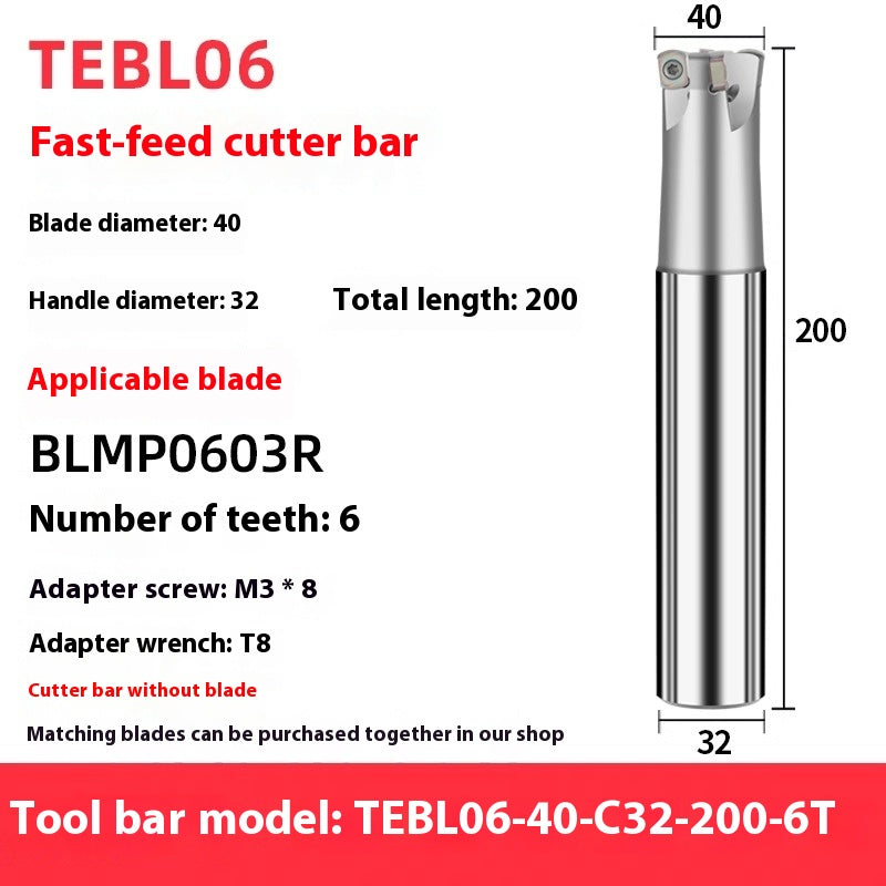 2070-TEBL06 Fast Forward Milling Cutter Bar BLMP0603 Milling Insert CNC High Speed Roughing Cutter Head Shandong Denso Pricision Tools Co.,Ltd.