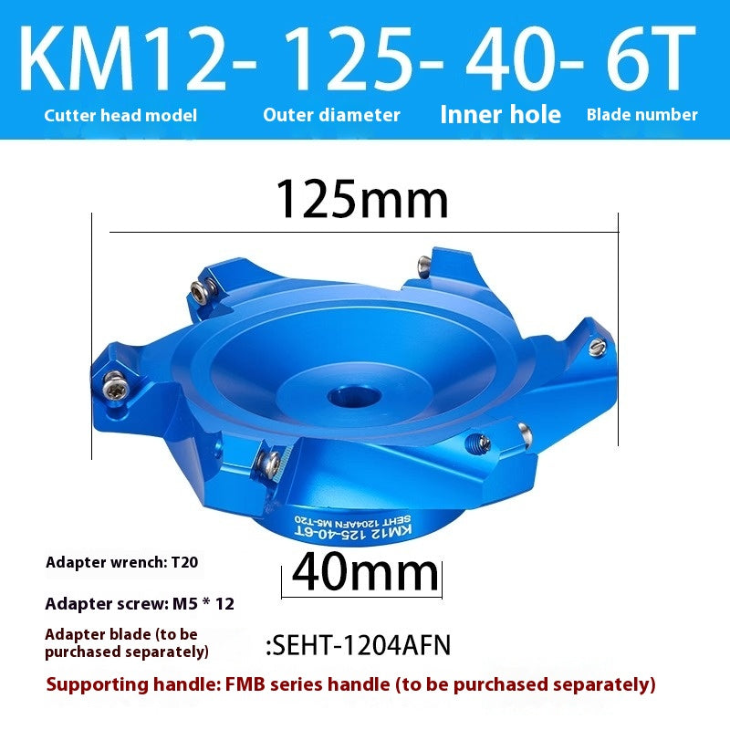 2084-Aluminum cutterhead fast feed flying cutterhead milling cutterhead right angle 45 degree milling cutterhead round nose milling cutterhead 400RKM12 Shandong Denso Pricision Tools Co.,Ltd.