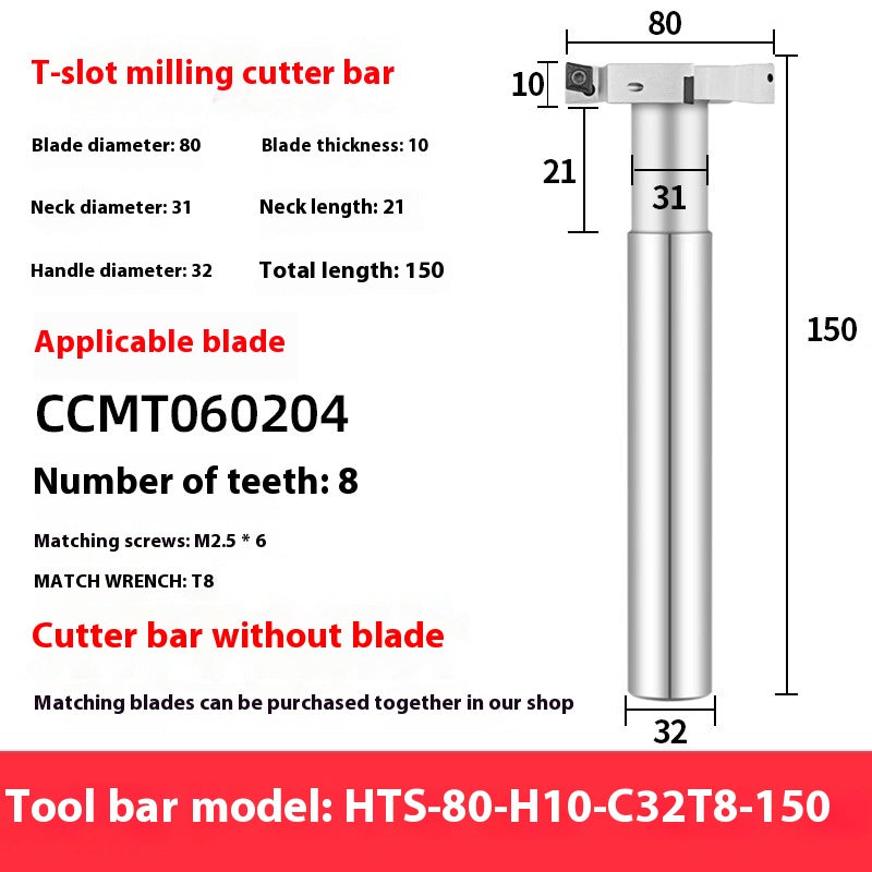 2064-T-slot milling cutter rod CNC slotting HTS three-edged machining center numerical control T-slot milling cutter rod thickness 6 8 10 12 Shandong Denso Pricision Tools Co.,Ltd.