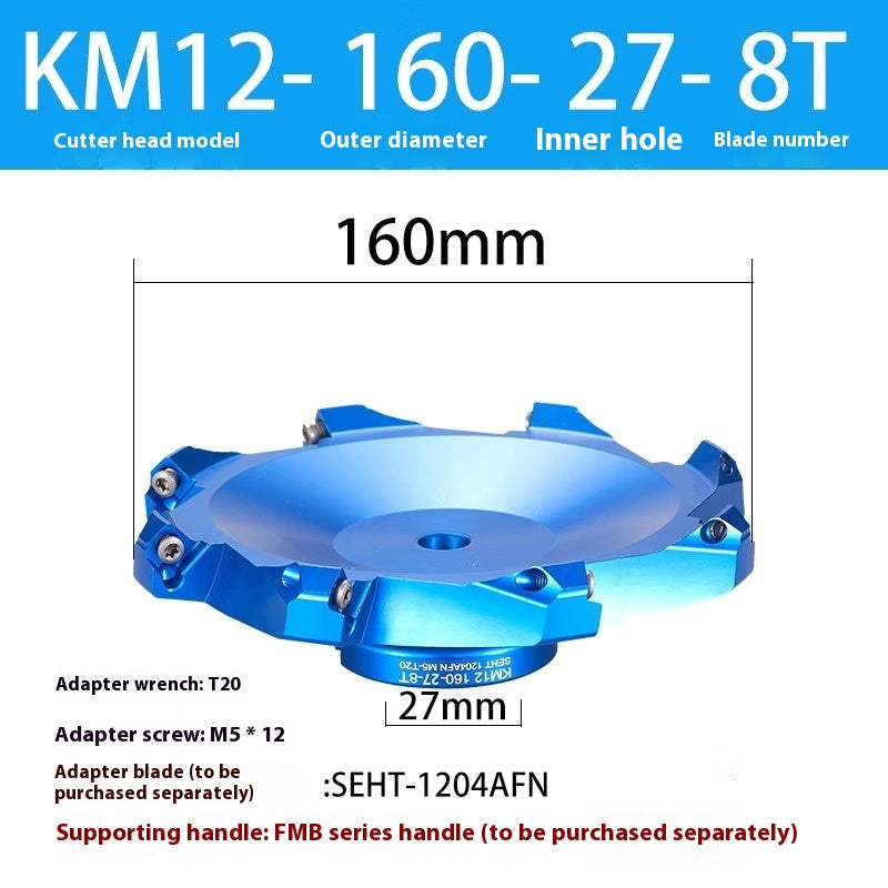 2084-Aluminum cutterhead fast feed flying cutterhead milling cutterhead right angle 45 degree milling cutterhead round nose milling cutterhead 400RKM12 Shandong Denso Pricision Tools Co.,Ltd.