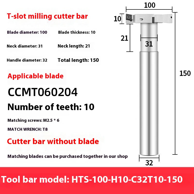 2064-T-slot milling cutter rod CNC slotting HTS three-edged machining center numerical control T-slot milling cutter rod thickness 6 8 10 12 Shandong Denso Pricision Tools Co.,Ltd.